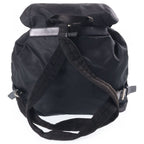 Prada Triangle Logo Nylon Backpack Black Tessuto Silver — view 2