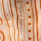 Hermes Carre Geant Grand Appara Bandana Scarf Cashmere Cotton Orange Cuy White — view 5