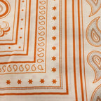 Hermes Carre Geant Grand Appara Bandana Scarf Cashmere Cotton Orange Cuy White — view 2