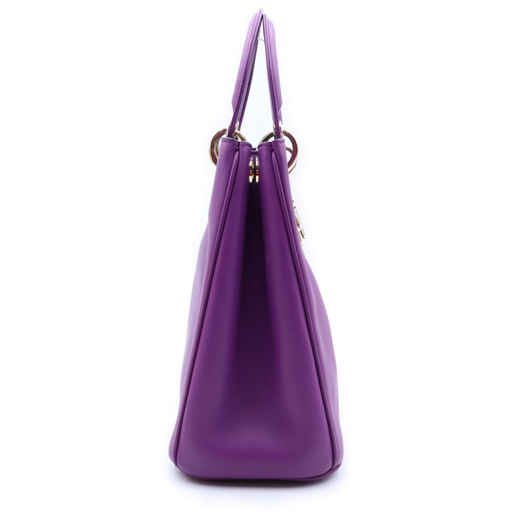Diorissimo 2-Way Shoulder Bag Leather Purple Silver — view 3
