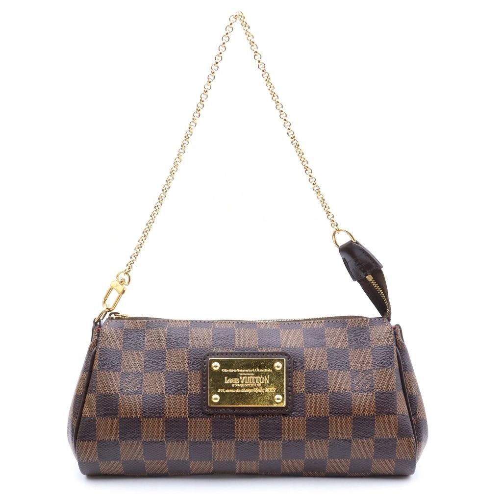 Louis Vuitton Damier Shoulder Bag Brown Leather