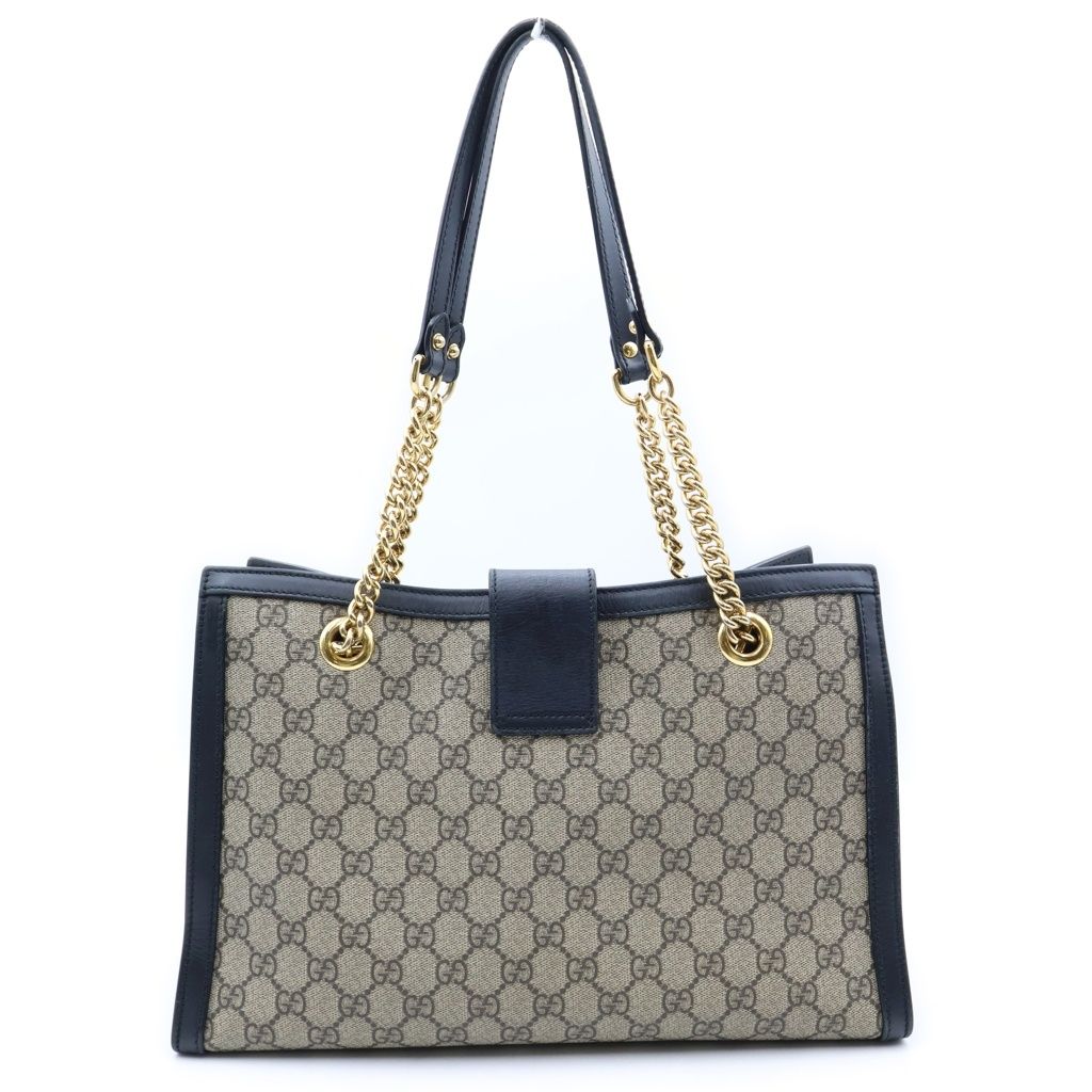 Gucci Padlock GG Medium Shoulder Chain Leather Gold Beige Black — view 2