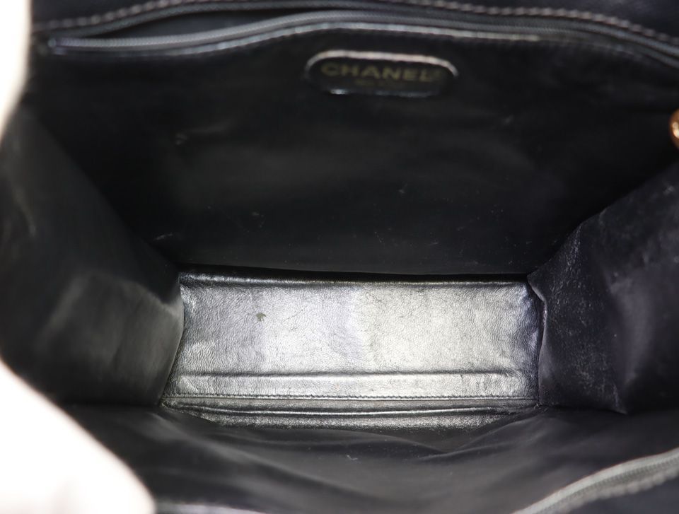 Chanel Logo Caviar Leather Tote Bag — view 7