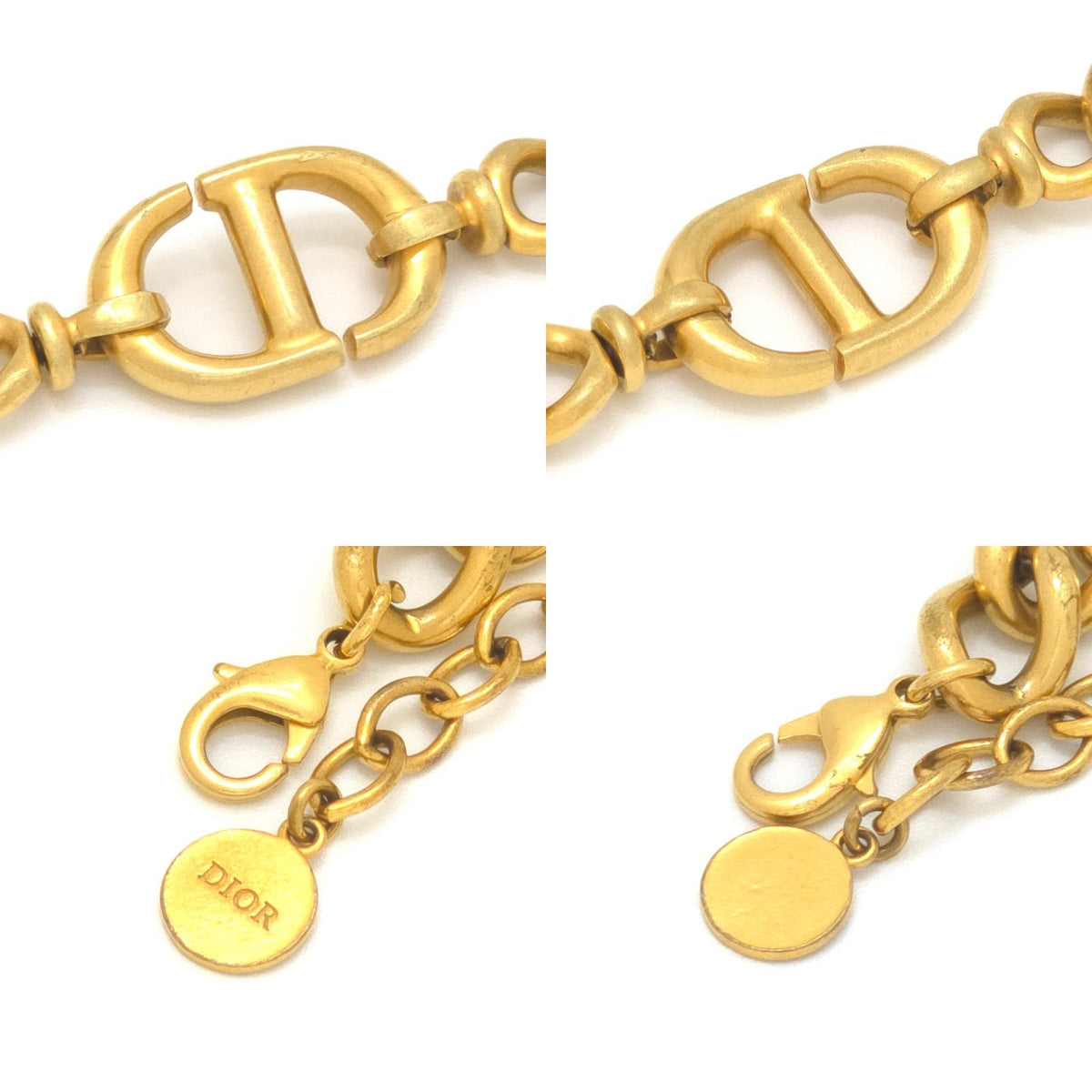 Dior CD Navy Bracelet Gold Tone Metal 22.5 — view 6