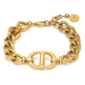 Dior CD Navy Bracelet Gold Tone Metal 22.5