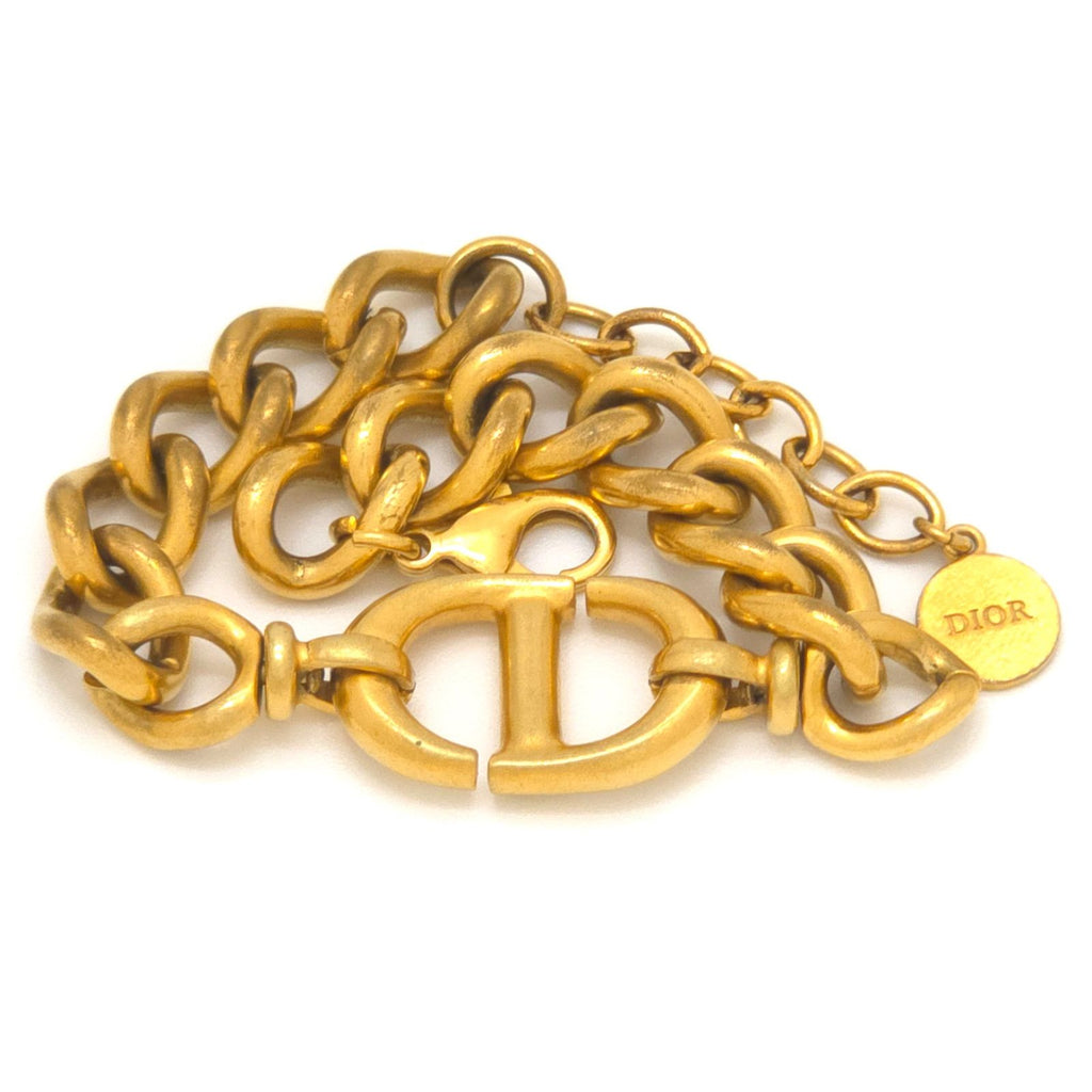 Dior CD Navy Bracelet Gold Tone Metal 22.5 — view 5