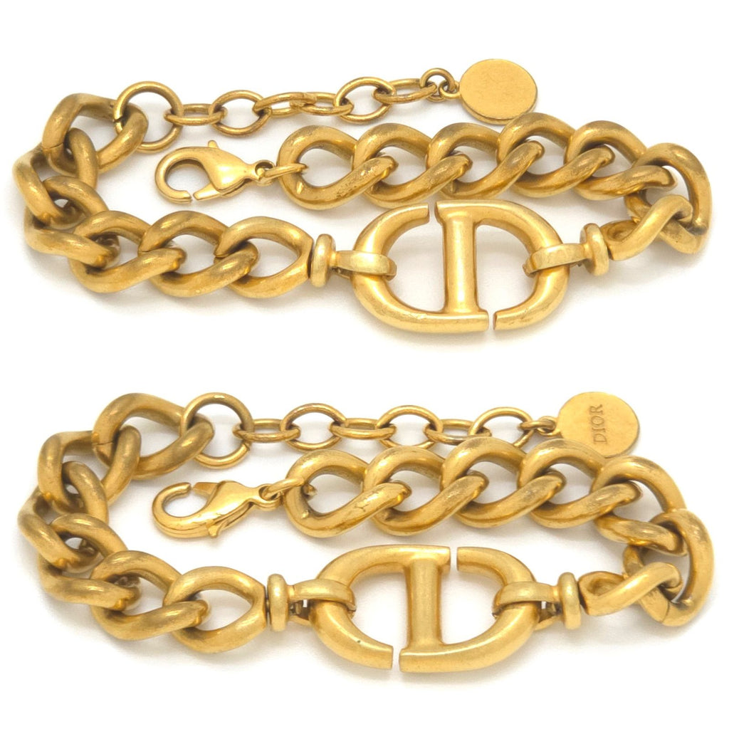 Dior CD Navy Bracelet Gold Tone Metal 22.5 — view 3