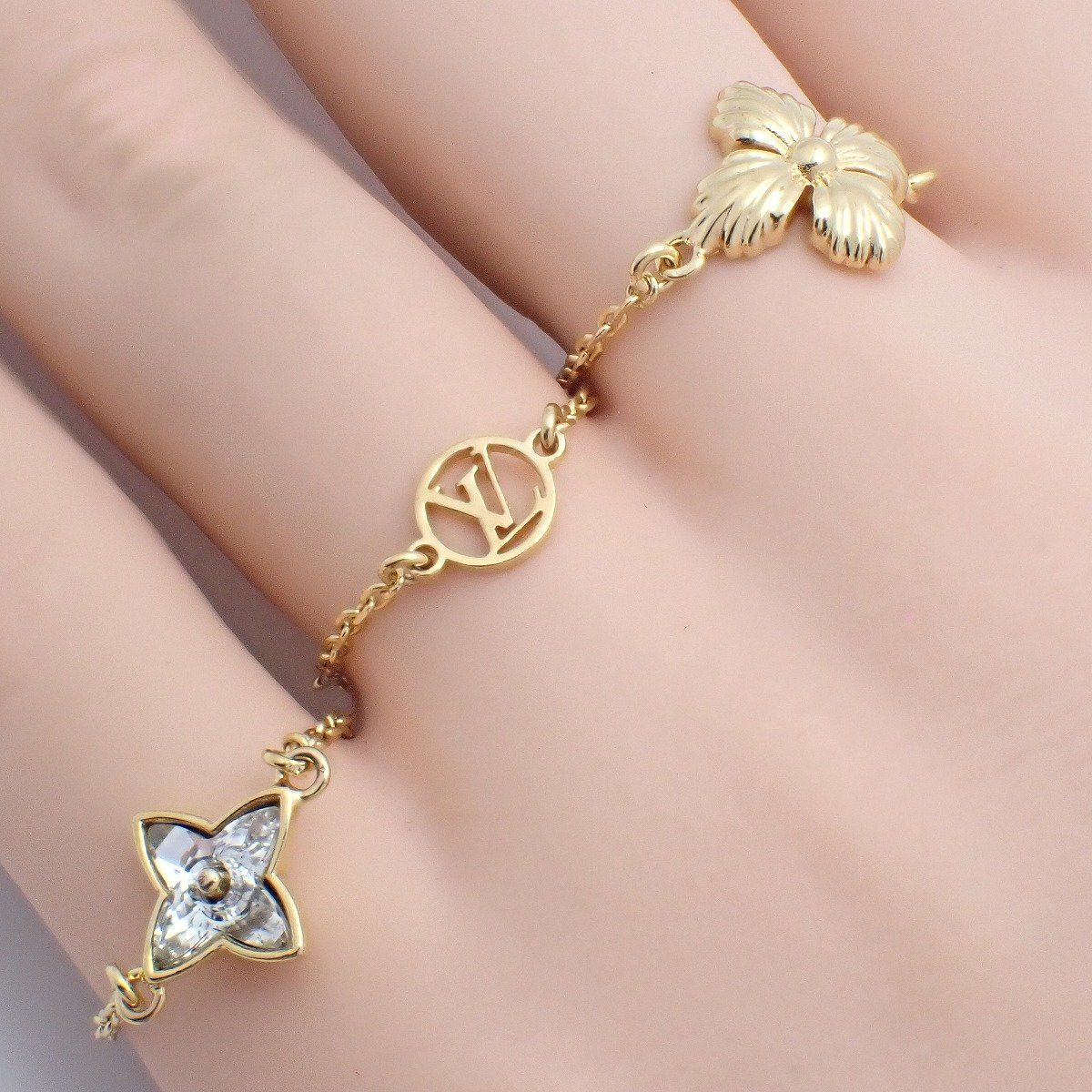 Louis Vuitton Set Bague Blooming Strass Ring Gold Color — view 5