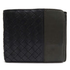 Bottega Veneta Wallet Leather Olive Khaki Bicolor Coin Purse Bifold Mesh