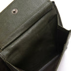 Bottega Veneta Wallet Leather Olive Khaki Bicolor Coin Purse Bifold Mesh — view 6