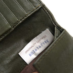 Bottega Veneta Wallet Leather Olive Khaki Bicolor Coin Purse Bifold Mesh — view 8