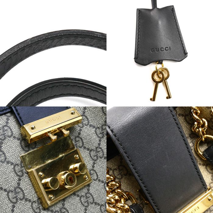 Gucci Padlock GG Medium Shoulder Bag Beige Black — view 8