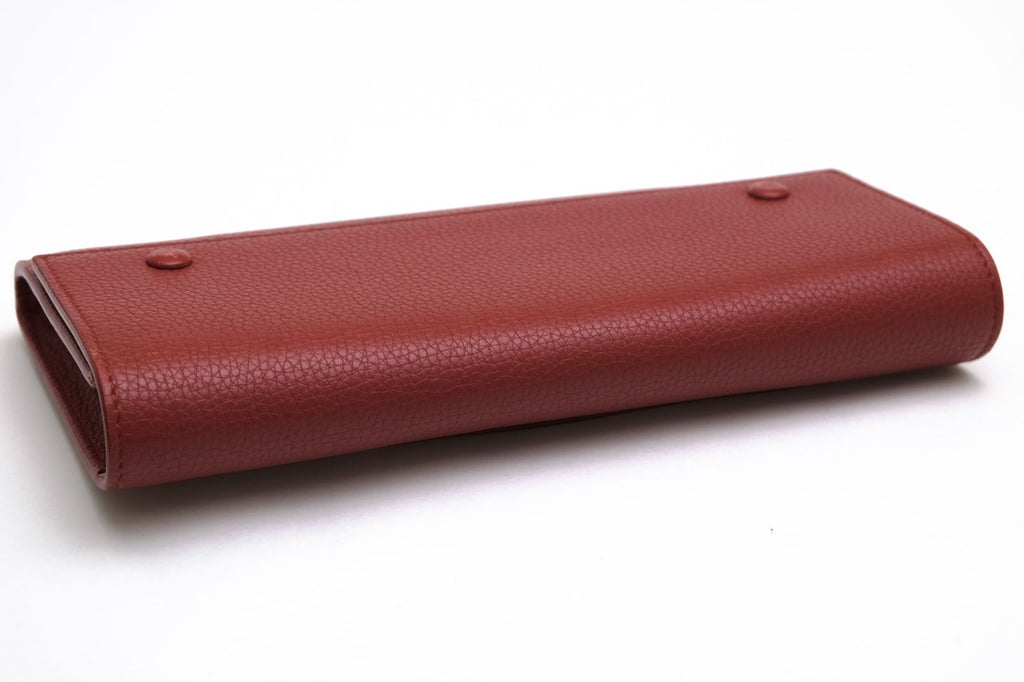 Celine Wallet Leather Red Large Flap Multifunction in Drummed Function — view 3