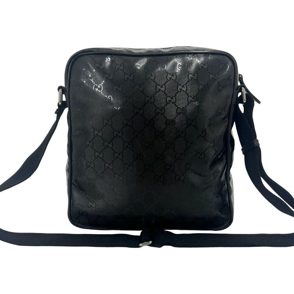 Gucci GG Supreme Logo Pattern Leather Shoulder Bag Pochette Black — view 3