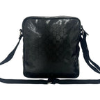 Gucci GG Supreme Logo Pattern Leather Shoulder Bag Pochette Black — view 3