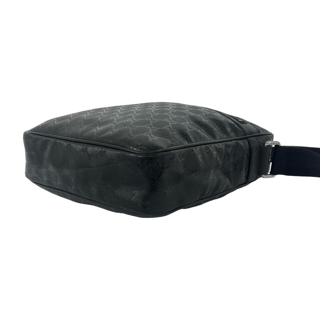 Gucci GG Supreme Logo Pattern Leather Shoulder Bag Pochette Black — view 8