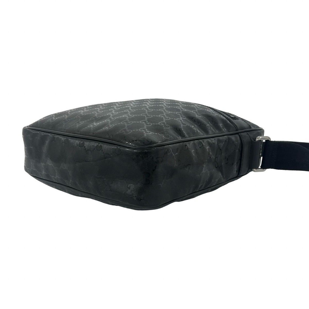 Gucci GG Supreme Logo Pattern Leather Shoulder Bag Pochette Black — view 8