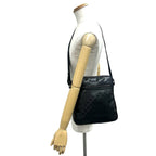 Gucci GG Supreme Logo Pattern Leather Shoulder Bag Pochette Black — view 2
