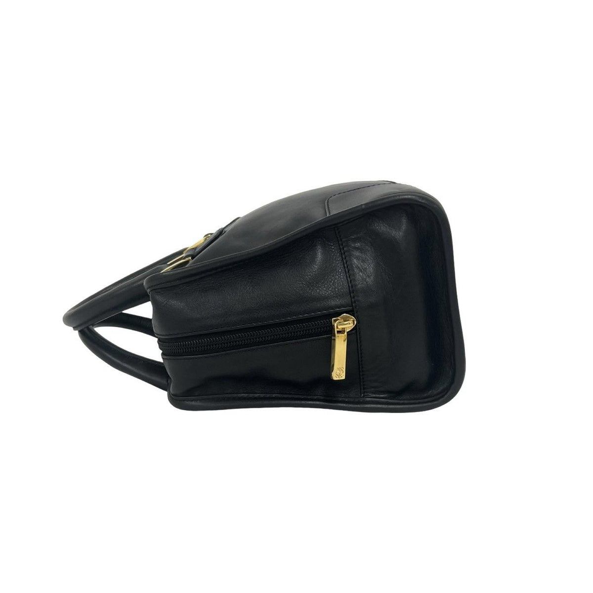 Loewe Amazona Anagram Logo Stamp Leather Mini Boston Bag Tote Black — view 5