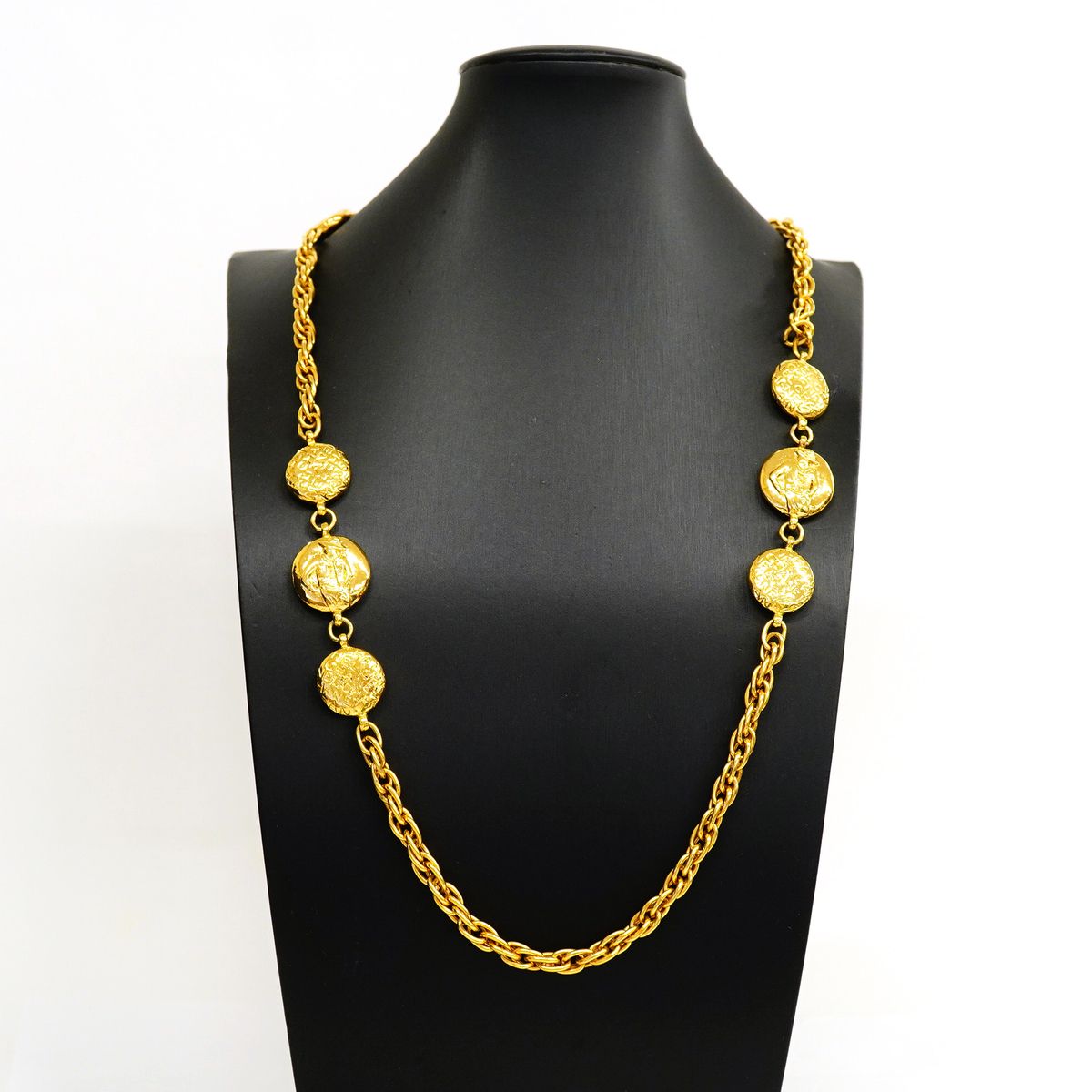 Chanel Necklace Vintage Logo Mademoiselle Gold Plated — view 7