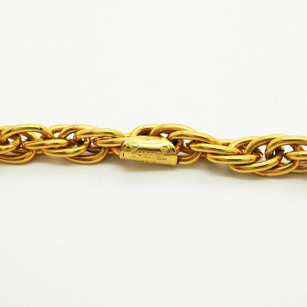 Chanel Necklace Vintage Logo Mademoiselle Gold Plated — view 5