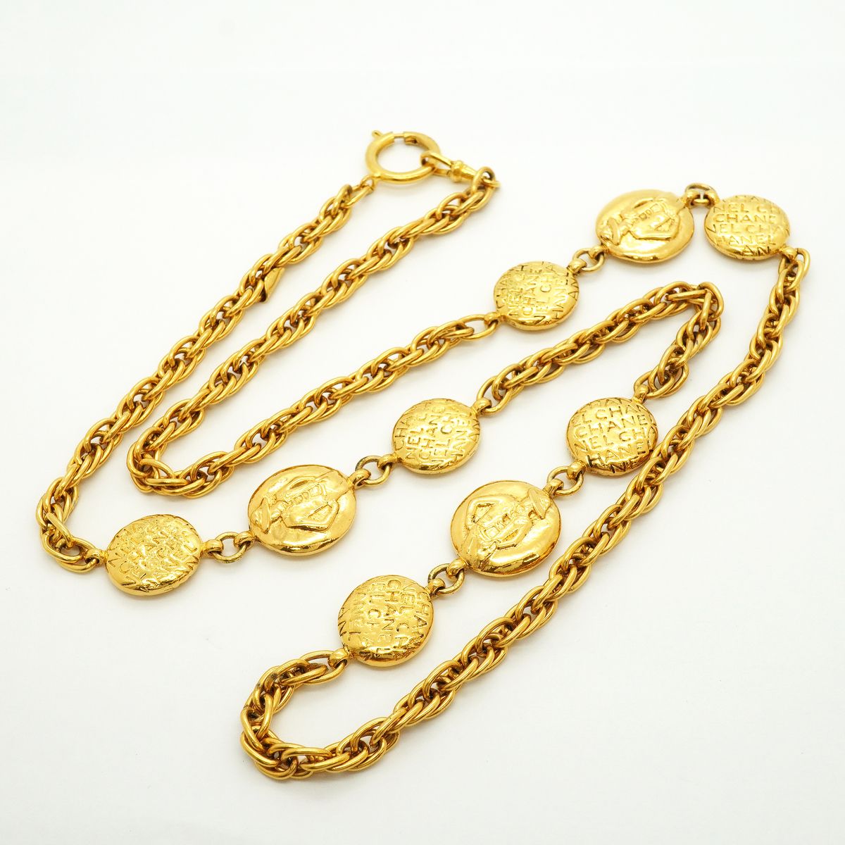 Chanel Necklace Vintage Logo Mademoiselle Gold Plated — view 3