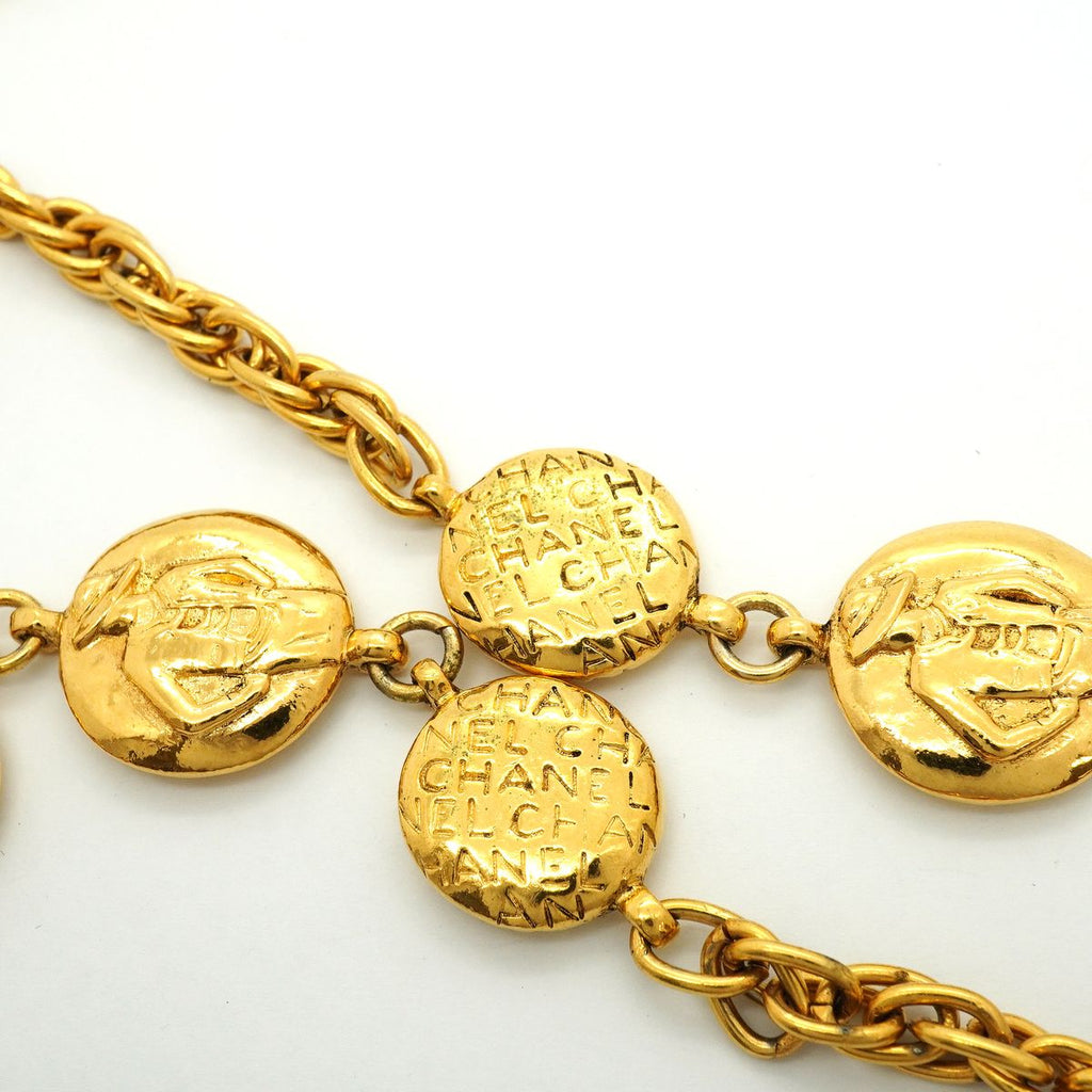 Chanel Necklace Vintage Logo Mademoiselle Gold Plated — view 8
