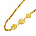 Chanel Necklace Vintage Logo Mademoiselle Gold Plated