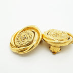 Chanel Earrings Vintage CC Logo Gold Plated — view 8