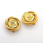 Chanel Earrings Vintage CC Logo Gold Plated — view 2