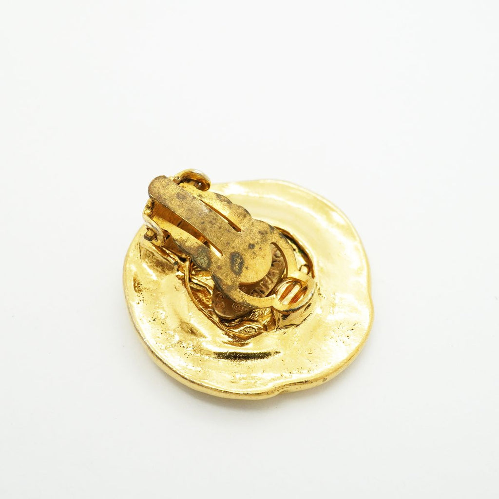 Chanel Earrings Vintage CC Logo Gold Plated — view 6