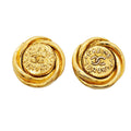 Chanel Earrings Vintage CC Logo Gold Plated