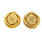 Chanel Earrings Vintage CC Logo Gold Plated
