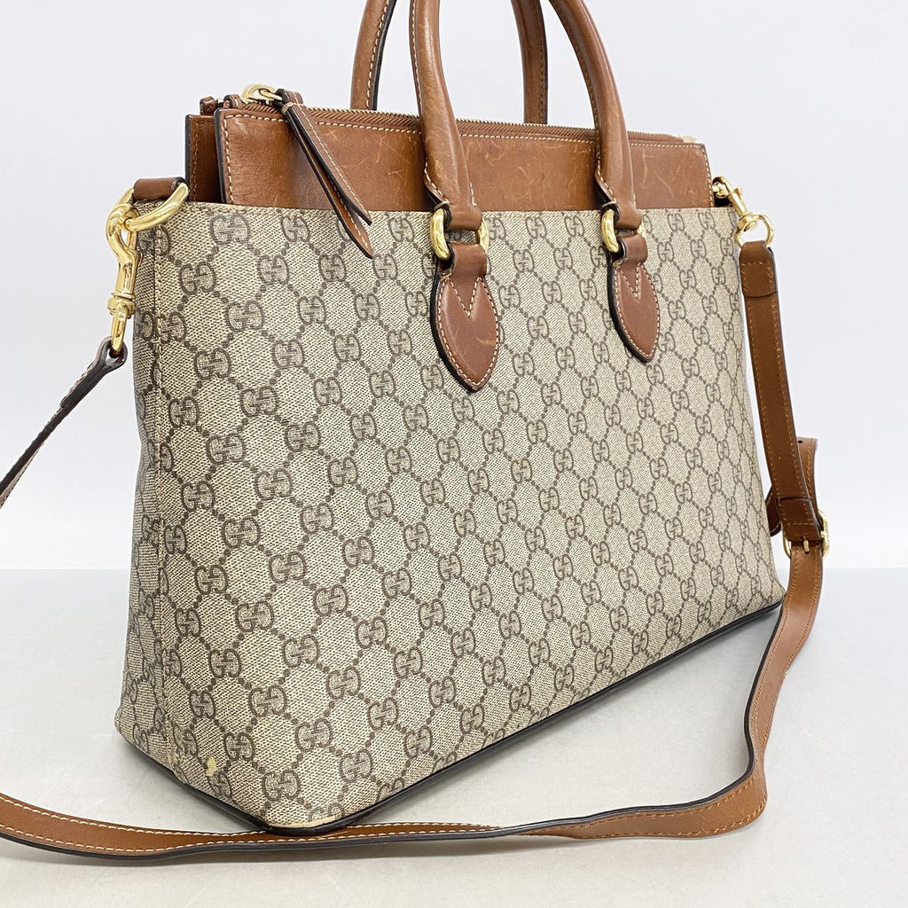 Gucci Handbag GG Supreme Brown Gold 2-Way Bag — view 2