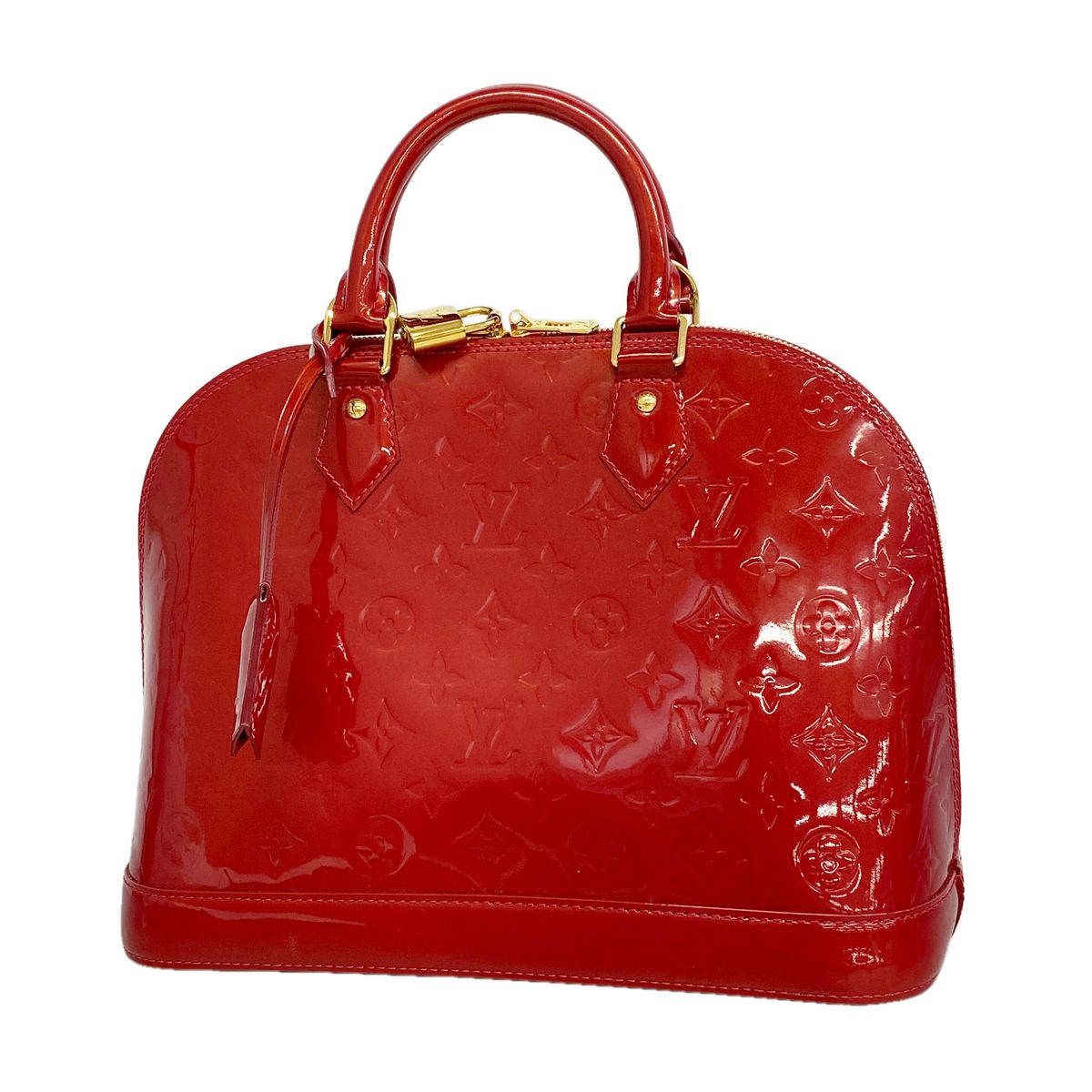 Louis Vuitton Handbag Vernis Alma PM Rouge Grenat Dine