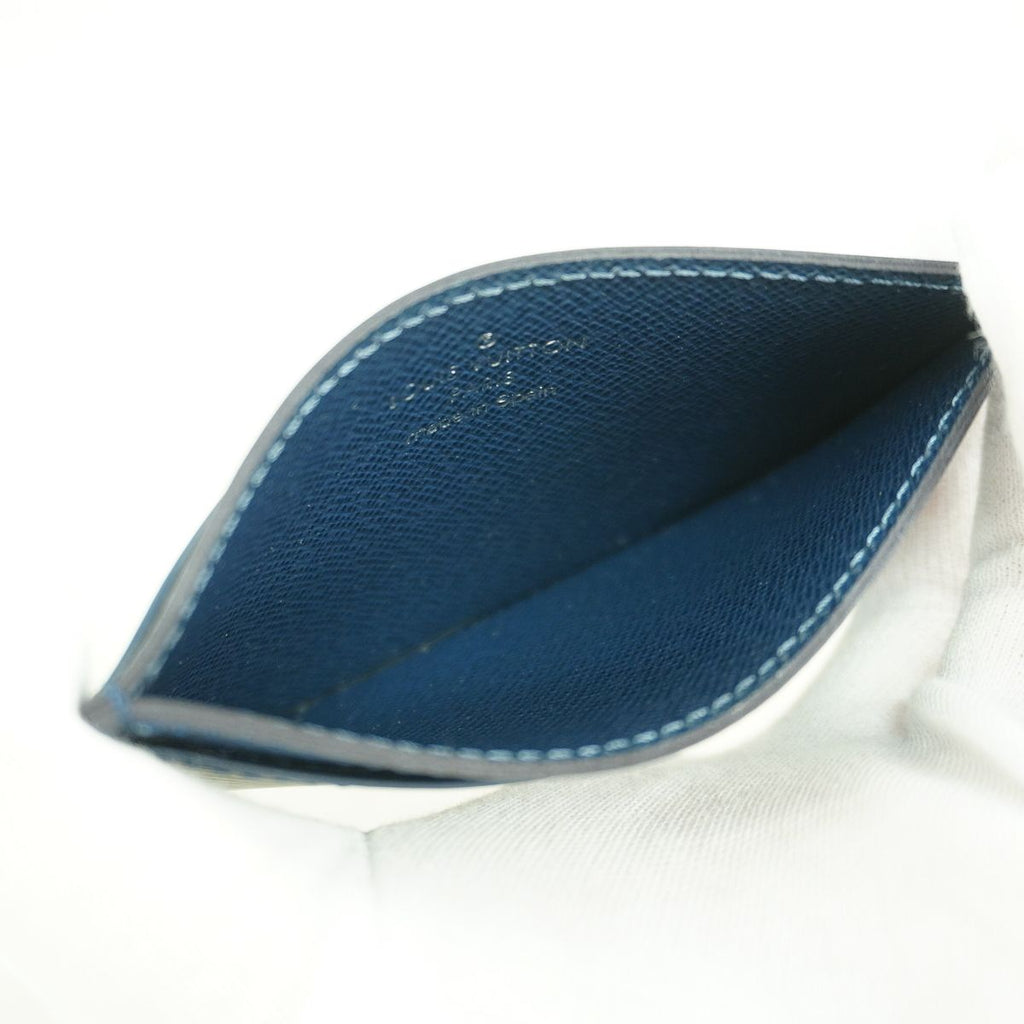 Louis Vuitton Card Case Epi Porte Cartes Simple Indigo Blue — view 3