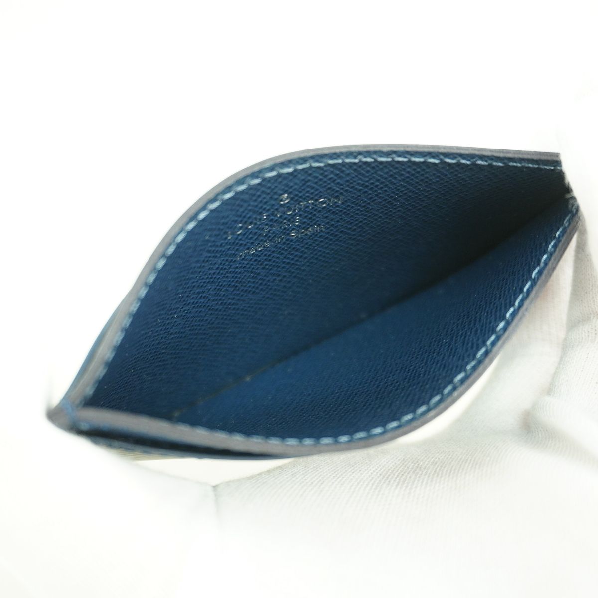 Louis Vuitton Card Case Epi Porte Cartes Simple Indigo Blue — view 3