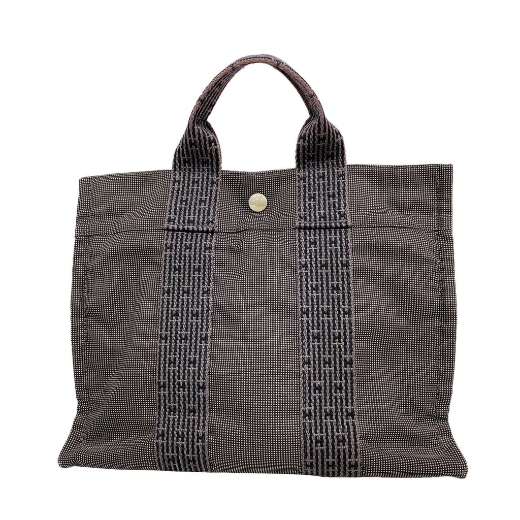 Hermes Tote Bag Herline PM Nylon Gray Silver
