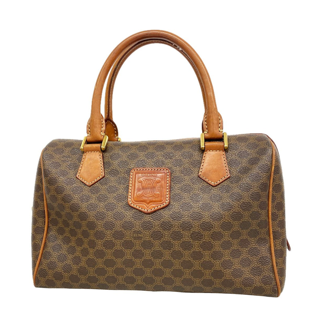 Celine Handbag Macadam Brown Gold
