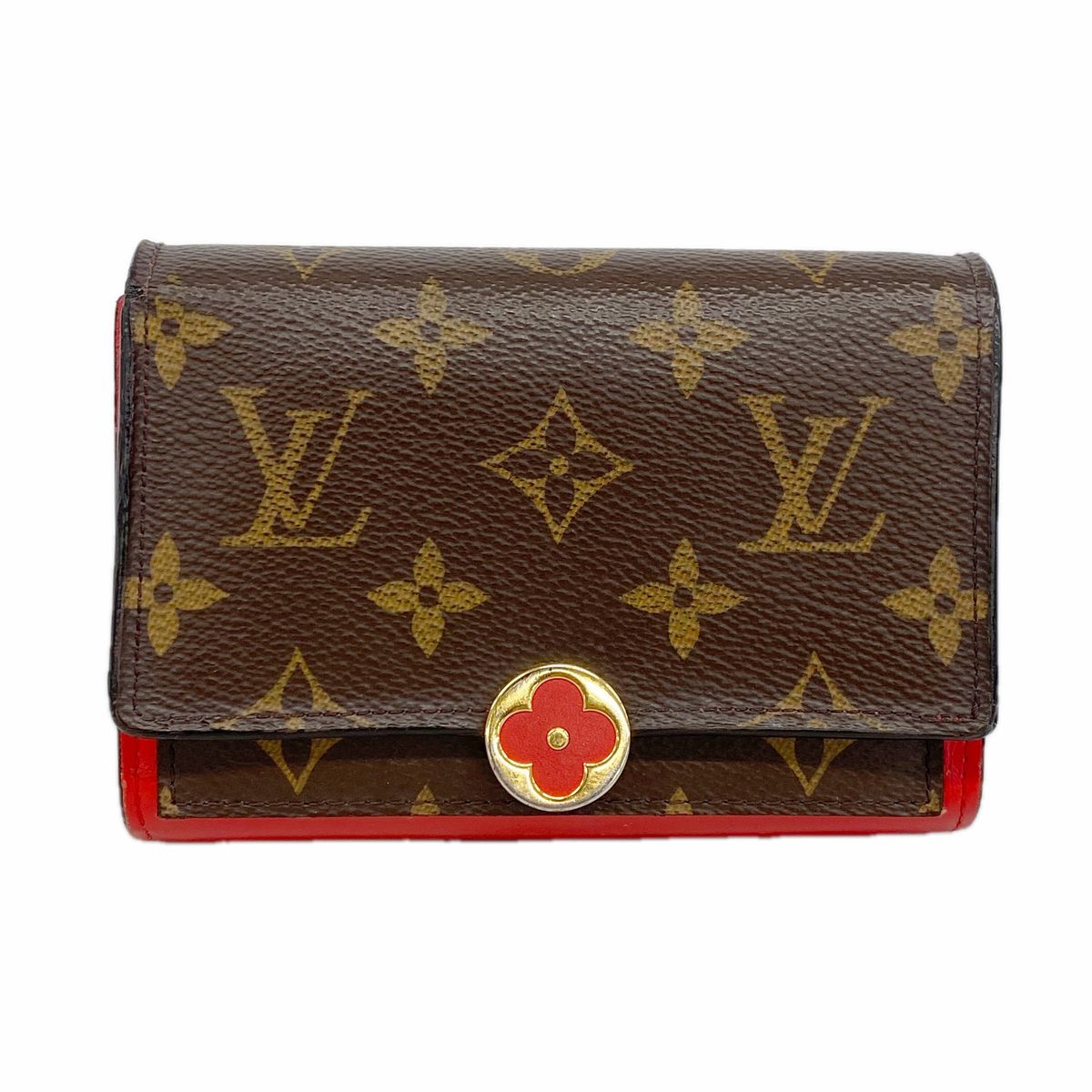 Louis Vuitton Wallet Monogram Portefeuille Flor Compact Coquelicot