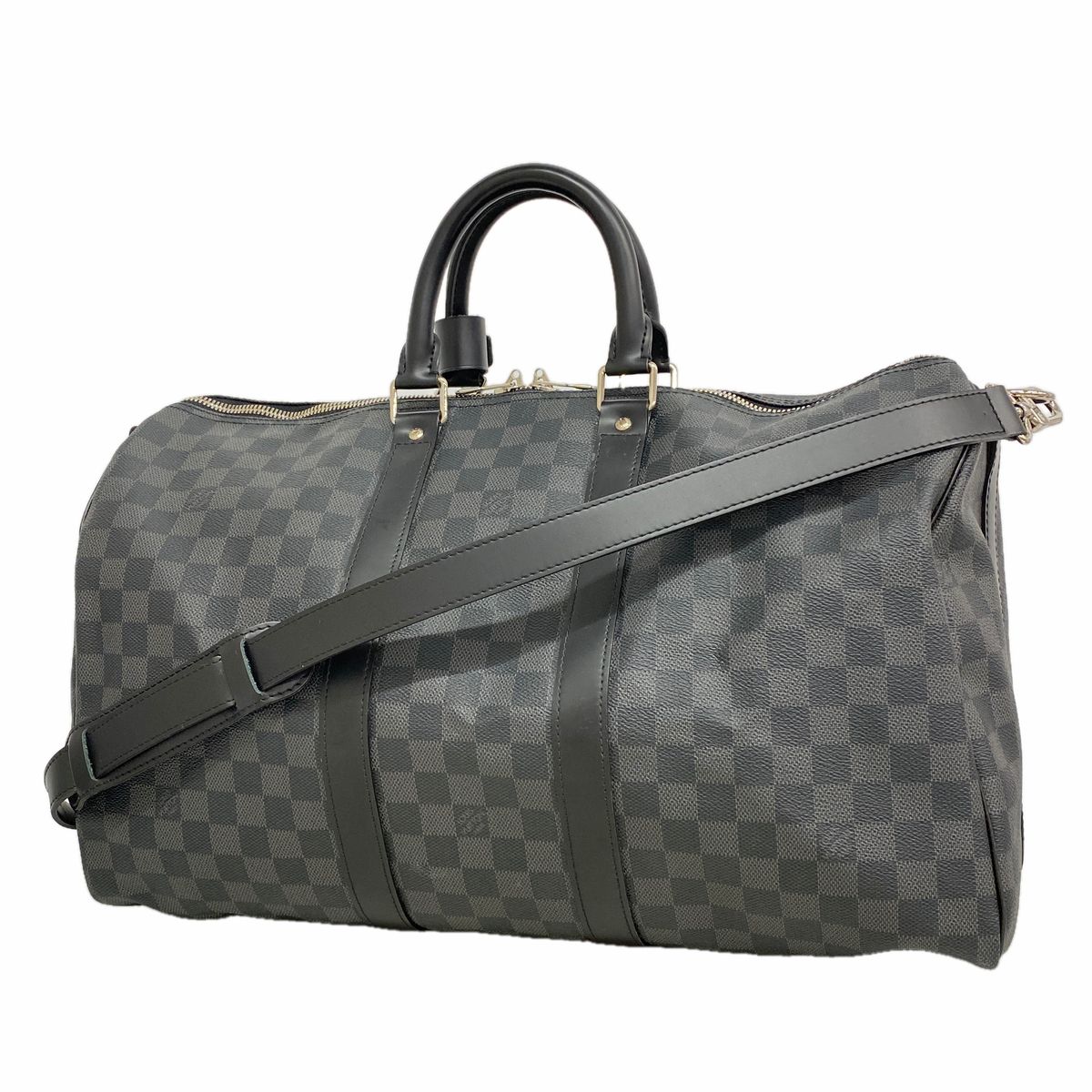 Louis Vuitton Boston Bag Damier Graphite Keepall Bandouliere 45 Black