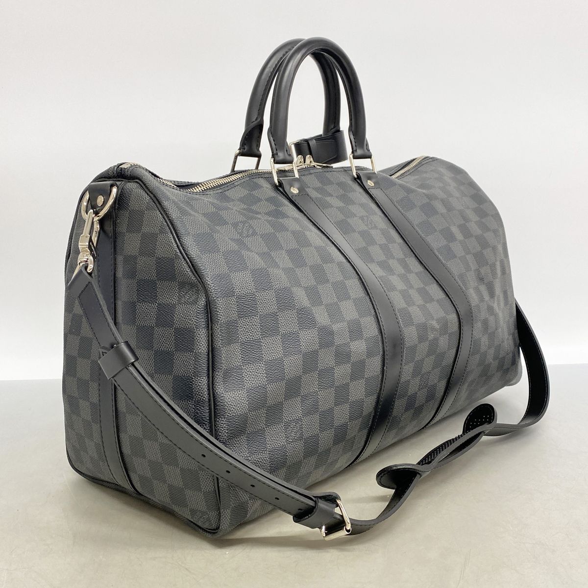 Louis Vuitton Boston Bag Damier Graphite Keepall Bandouliere 45 Black — view 2