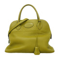 Hermes Handbag Bolide 31 Taurillon Clemence Anse Green Silver 2-Way Bag