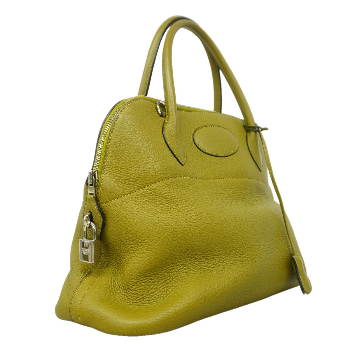 Hermes Handbag Bolide 31 Taurillon Clemence Anse Green Silver 2-Way Bag — view 2