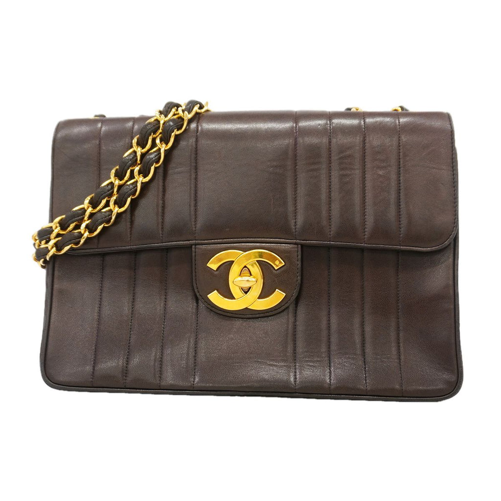 Chanel Shoulder Bag Mademoiselle Lambskin Black Gold