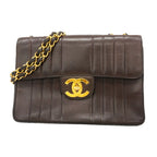 Chanel Shoulder Bag Mademoiselle Lambskin Black Gold