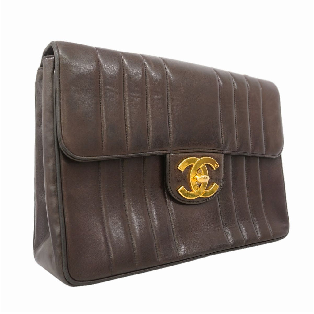 Chanel Shoulder Bag Mademoiselle Lambskin Black Gold — view 2