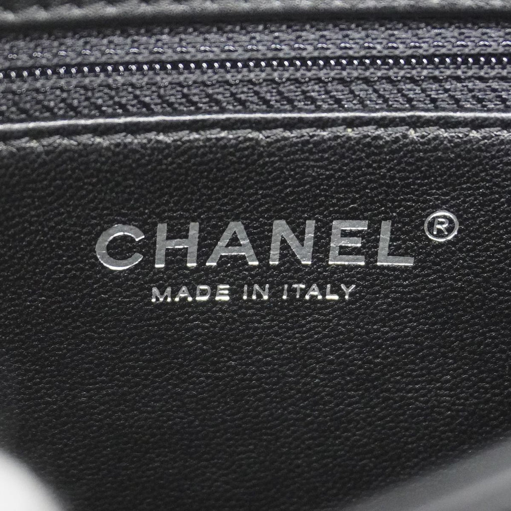Chanel Shoulder Bag Leather Black Silver — view 5