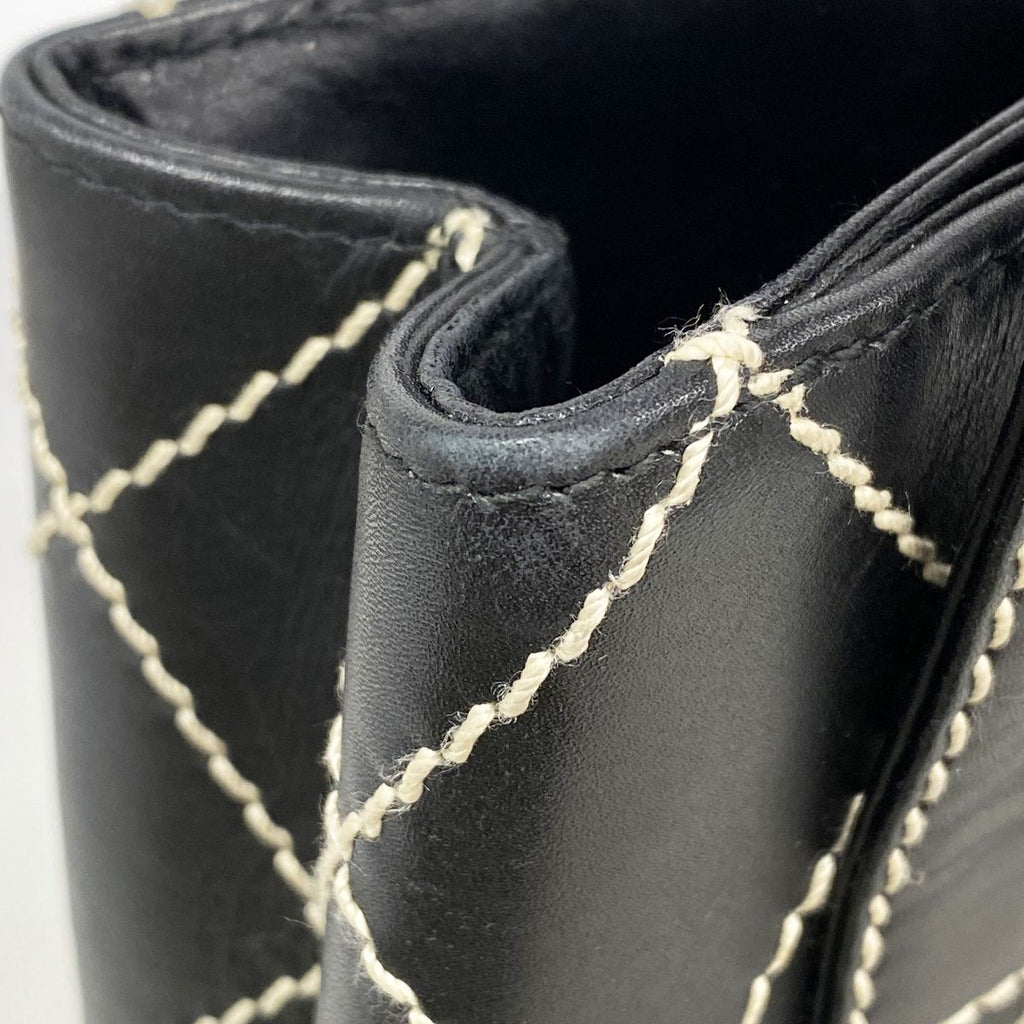 Chanel Tote Bag Wild Stitch Leather Black Gold — view 6