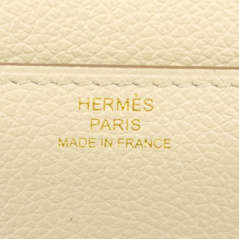 Hermes Wallet on Chain Constance to Go Evercolor Craie Gold Shoulder Bag — view 5